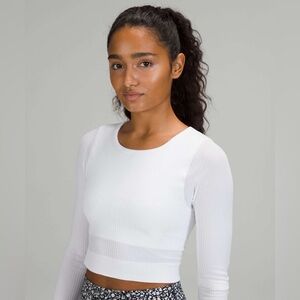 lululemon athletica Crisp White Long Sleeve Tee